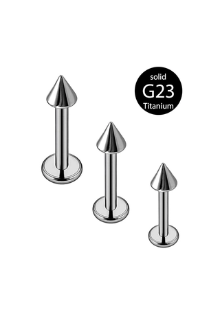 Ezüst Színű G23 Titánium Egyenes Szárú Tüskés Végű Labret Piercing