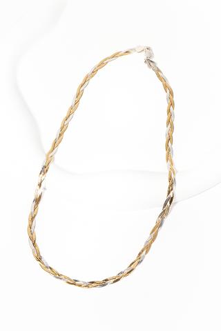 Arany-Rózsaarany-Ezüst Színű 3 Szálas S925 Ezüst Nyaklánc -45cm