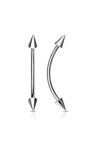 Ezüst Színű 316L Orvosi Acél Hegyes Szemöldök Piercing 12 mm