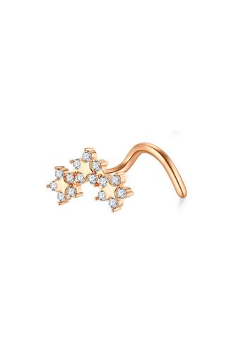 A &amp; ONE Rosegold Színű Rozsdamentes Acélból Készült Csillag Díszes Orrpiercing 