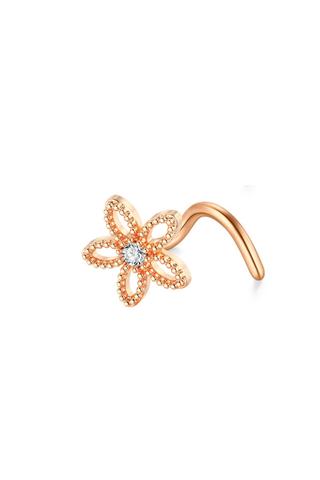 A &amp; ONE Rosegold Színű Rozsdamentes Acélból Készült Virág Díszes Orrpiercing 