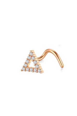 A &amp; ONE Rosegold Színű Rozsdamentes Acélból Készült Háromszög Díszes Orrpiercing 