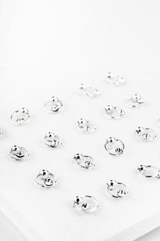 A &amp; ONE S925 Ezüst Orr Piercing Apró Fehér Kővel Díszítve
