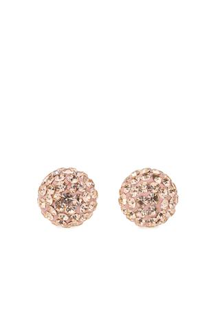 A & ONE S925 Ezüst Gömb Fülbevaló Pezsgő Színű Swarovski® Kövekkel