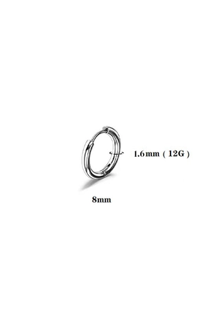 A & ONE Ezüst Színű Titánium Karika Piercing - 8 mm