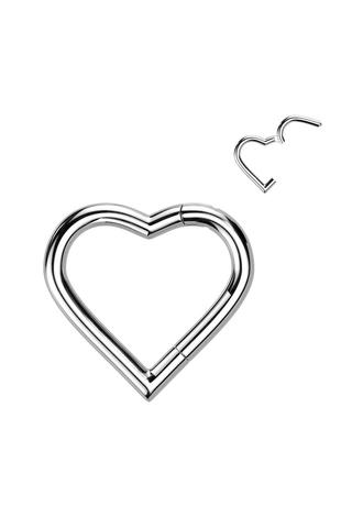 A & ONE Ezüst Színű Titánium Szív Alakú Piercing