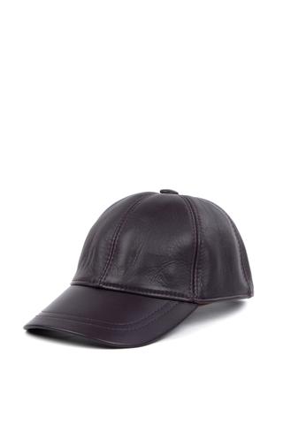 Sötétlila Valódi Bőr Állítható Baseball Sapka