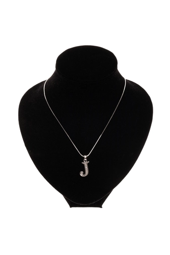 Kép 2/2 - A & ONE Ezüstszínű női nyaklánc,"J" betűs medállal