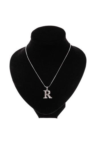 Kép 2/2 - A & ONE Ezüstszínű női nyaklánc,"R" betűs medállal