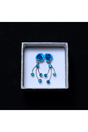 Kép 3/4 - A & ONE Kék virágos női nyaklánc fülbevaló szett