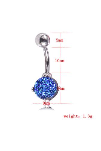 Kép 3/4 - A & ONE Sárga Csillámos Kerek Orvosi Acélból Készült Piercing