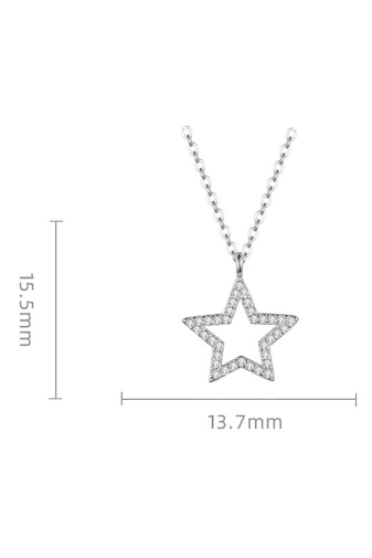 Kép 4/7 - A & ONE Rózsaarany színű ezüst nyaklánc csillag alakú medállal, strasszos berakással