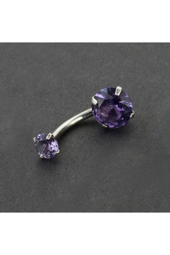 Kép 2/2 - A & ONE Lila cirkónia kővel díszített piercing