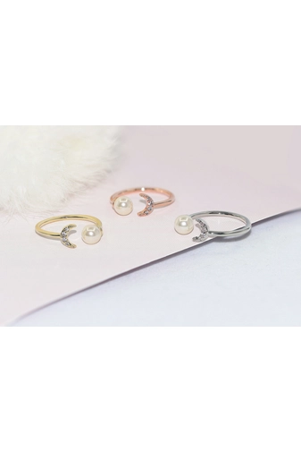 Kép 2/4 - A & ONE Aranyozott rézből készült Gyűrű Tekla gyönggyel díszítve