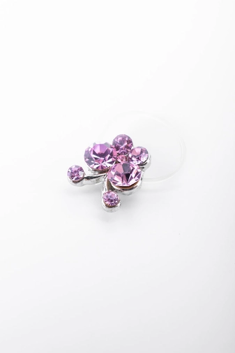 Kép 1/3 - A & ONE Gumis Lábujjgyűrű Rózsaszín Strasszköves Pillangó Medállal