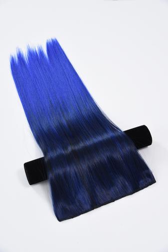 Kép 2/5 - Fekete-Kék Ombre Csatos Póthaj -- 75 cm