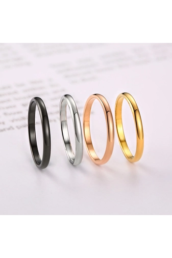 Kép 4/5 - A & ONE Arany Színű Fényes Titánium Karika Gyűrű