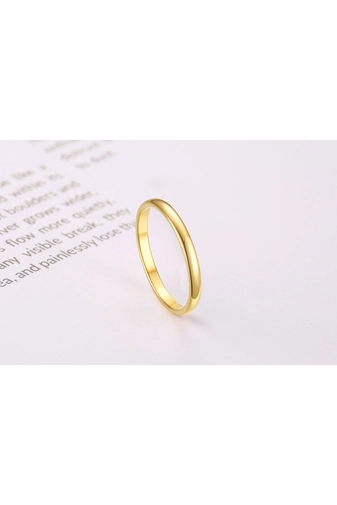 Kép 1/5 - A & ONE Arany Színű Fényes Titánium Karika Gyűrű
