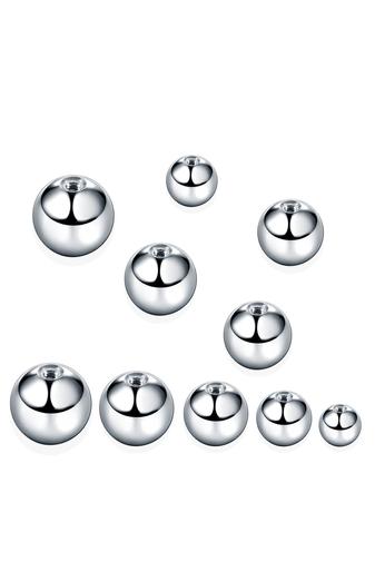 Kép 2/5 - A & ONE 2 darabos Ezüst Színű Orvosi Acél Piercing Golyó 1,6 x 5 mm
