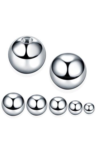 Kép 1/5 - A & ONE 2 darabos Ezüst Színű Orvosi Acél Piercing Golyó 1,6 x 5 mm