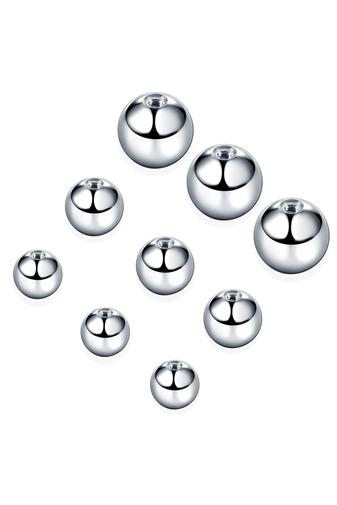 Kép 3/5 - A & ONE 2 darabos Ezüst Színű Orvosi Acél Piercing Golyó 1,6 x 5 mm