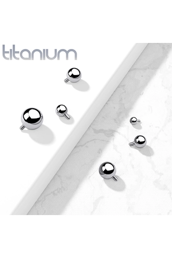 Kép 2/2 - A & ONE Ezüst Színű Titánium Golyó Piercingvég 1,2 x 2 mm