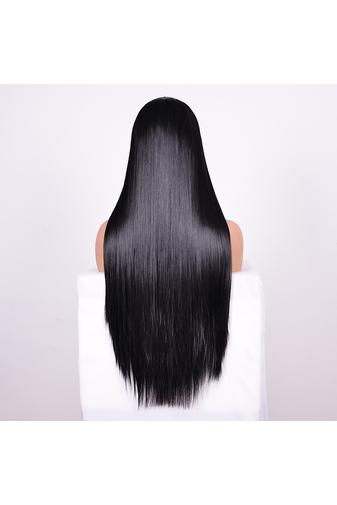 Kép 2/4 - Fekete Színű Egyenes Lace Front Szintetikus Paróka 