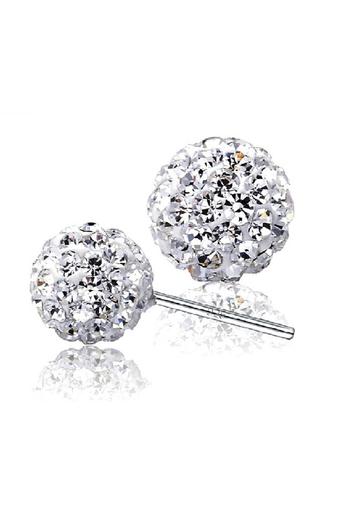 Kép 1/3 - A & ONE Ezüst Gömb Fülbevaló Swarovski® Kristályokkal Díszítve