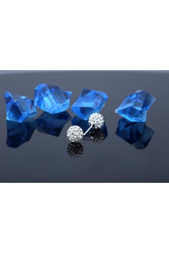 Kép 3/3 - A & ONE Ezüst Gömb Fülbevaló Swarovski® Kristályokkal Díszítve
