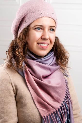 Kép 1/5 - A & ONE Rózsaszín Akril Barett Sapka Kövekkel Díszítve