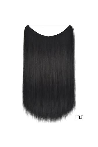 Kép 1/3 - A &amp; ONE Könnyen És Gyorsan Felhelyezhető, Egyenes Gumis Póthaj, Fekete Színben, 65 cm