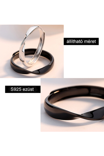 Kép 2/3 - A & ONE Állítható, S925 Ezüst, Minimalista Stílusú Gyűrű - Női