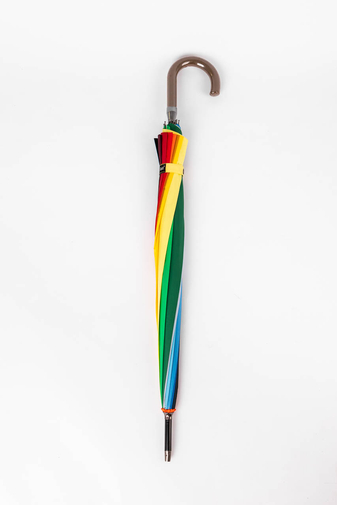 Kép 3/5 - Szivárványos, Többszínű Bot Esernyő, 119 cm Átmérővel