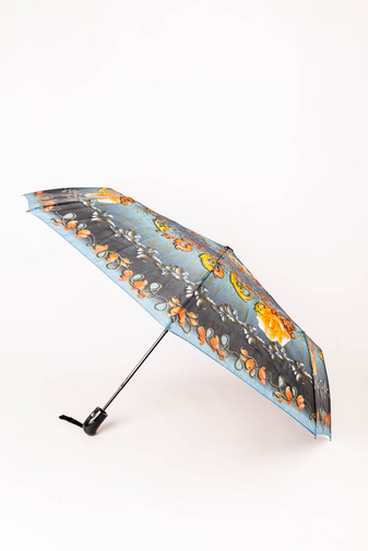 Kép 1/3 - Színes Narancssárga Mintájú Automata Esernyő, 105 cm Átmérővel