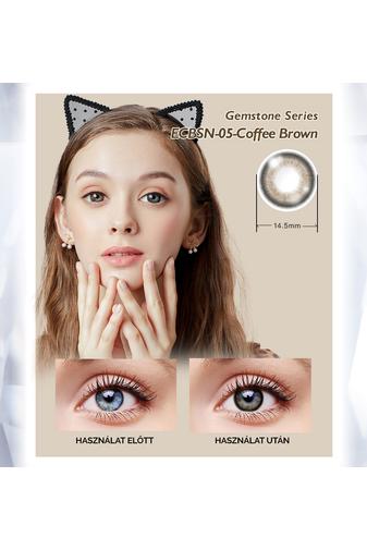 Kép 1/2 - EllieCoo Gemstone Series Színes Dioptria Nélküli Kontaktlencse - Kávébarna