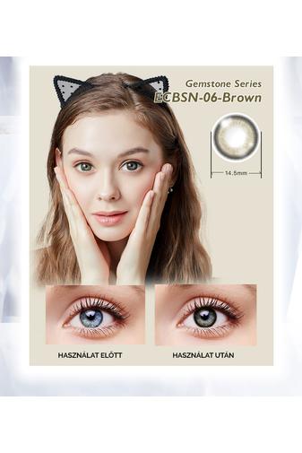 Kép 1/2 - EllieCoo Gemstone Series Színes Dioptria Nélküli Kontaktlencse - Barna