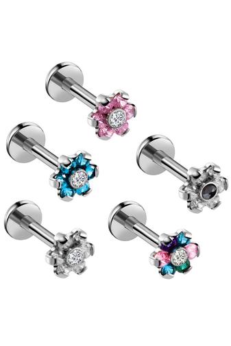 Kép 3/3 - Rózsaszín Virág Díszítésű Labret Piercing