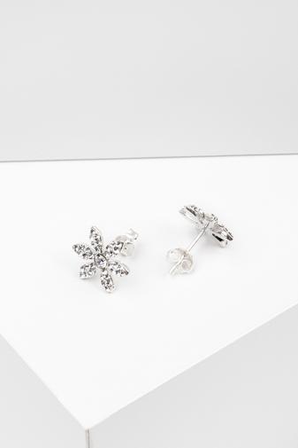 Kép 3/4 - Swarovski Kövekkel Díszített Apró Virág Alakú S925 Ezüst Fülbevaló