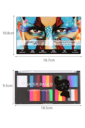 Kép 5/6 - Arc És Testfesték Paletta 10 db Ecsettel