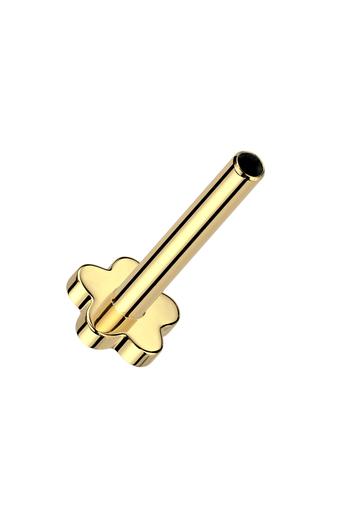 Kép 1/4 - Arany Színű Virág Alakú Titánium Piercing Vég 