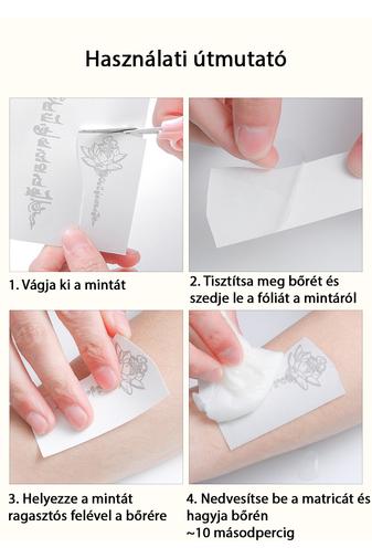 Kép 21/22 - Növényi Alapú Tartós Matrica Tetoválás Készlet 60 db Mintával 