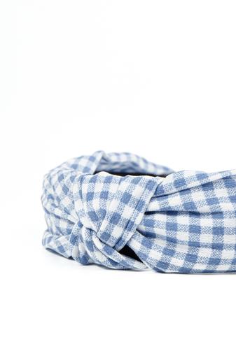 Kép 2/4 - A &amp; ONE Kék-Fehér Kockás Hajpánt