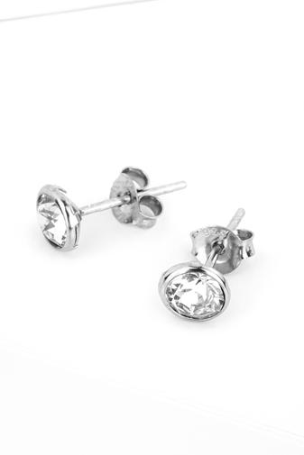 Kép 2/4 - Fehér Swarovski Kővel Díszített S925 Ezüst Fülbevaló