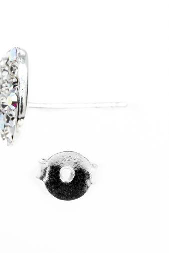 Kép 6/6 - Szív Alakú Swarovski® Kristályokkal Kirakott S925 Ezüst Fülbevaló - 9 mm