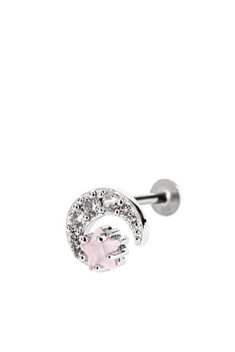 Kép 1/4 - A & ONE Ezüst Színű Hold Alakú Rozsdamentes Acél Labret Piercing