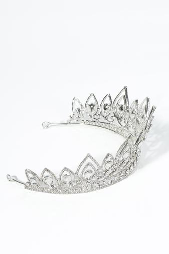 Kép 3/6 - Esküvői Alkalmi Tiara Strasszkövekkel