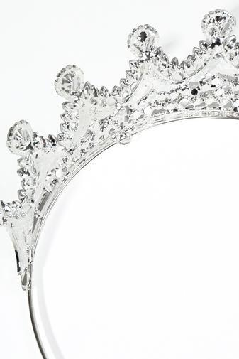 Kép 5/6 - Esküvői és Alkalmi Tiara Csillogó Strasszkövekkel
