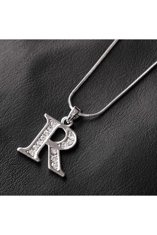 A & ONE Ezüstszínű női nyaklánc,"R" betűs medállal