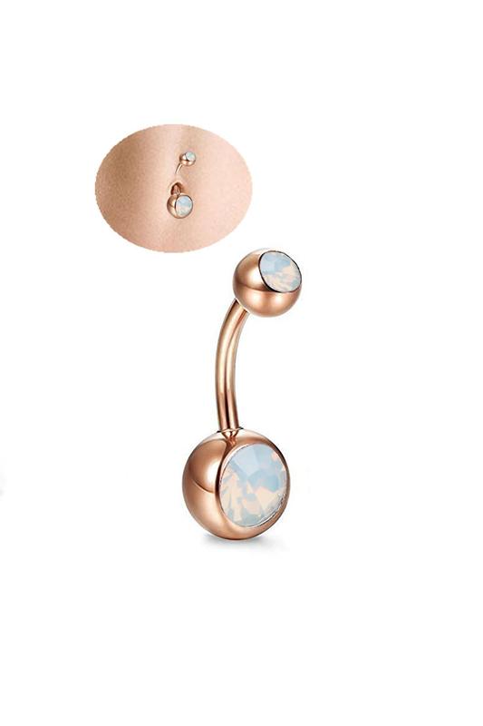 A & ONE Arany Színű Strasszköves Orvosi Acélból Készült Köldök Piercing