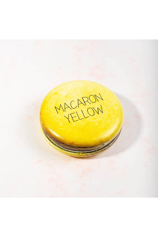 Macaron mintás kis smink tükör (sárga)